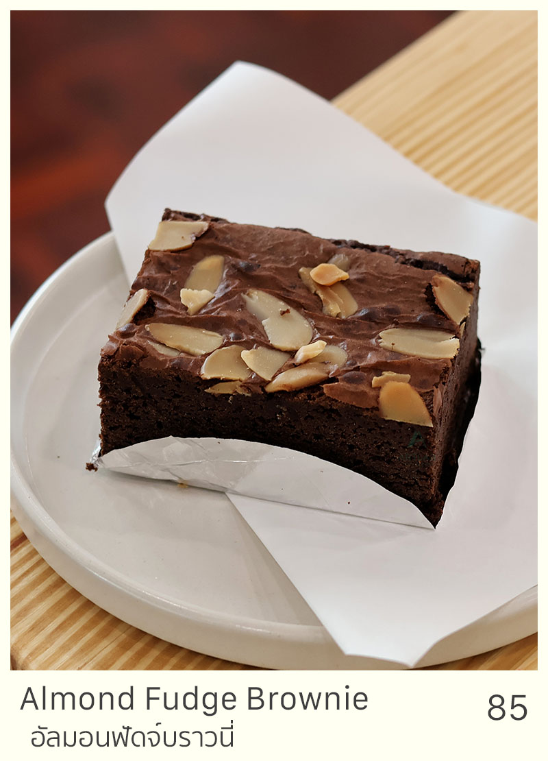 Almond Fudge Brownie = 85 THB