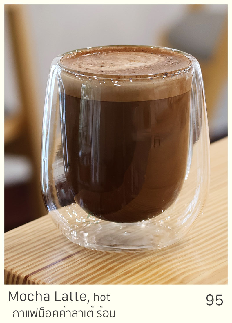 Mocha Cafe Latte, hot = 95 THB